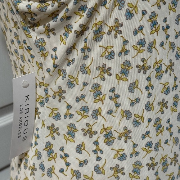 Kirious Blue Floral Micro Mesh Sleeveless Sun Dress Size L (New with Tag) - Picture 4 of 4